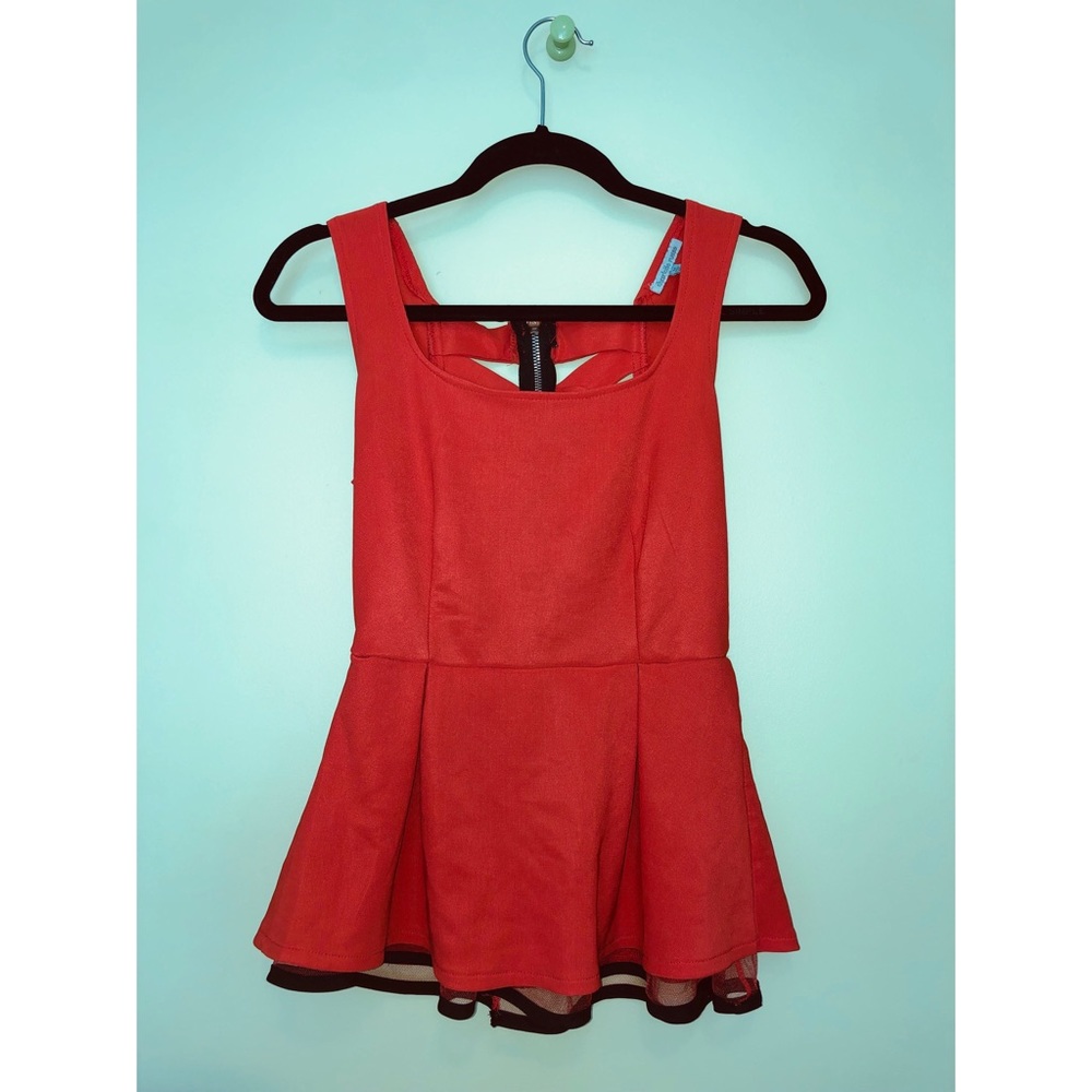 Red Peplum Top